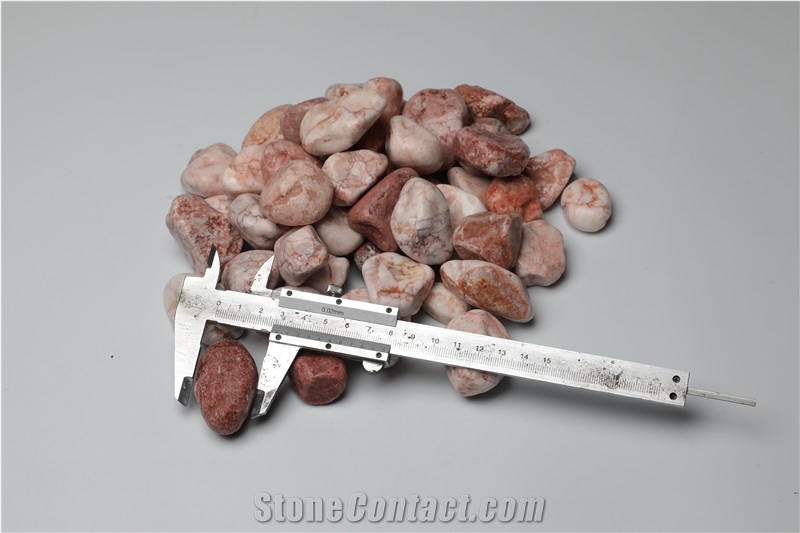 Natural Pink Color Tumbled Pebbles Stone