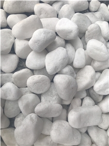 Pebble Stone Snow White Marble Tumbled for Decor