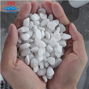 Pebble Stone Snow White Marble Tumbled for Decor