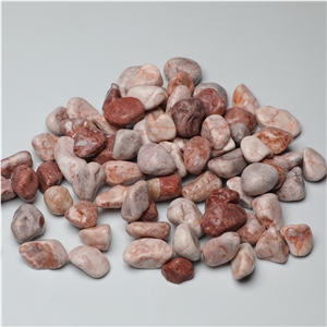Pink Color Pebble Stone for Decorating Paving