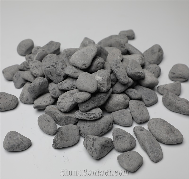 Round Rocks Black Marble Pebble Stone for Decor