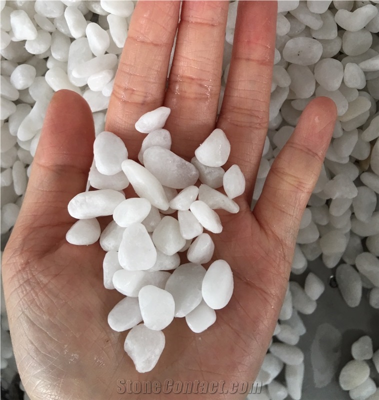 Snow White Pebbles Stone for Home Landscape