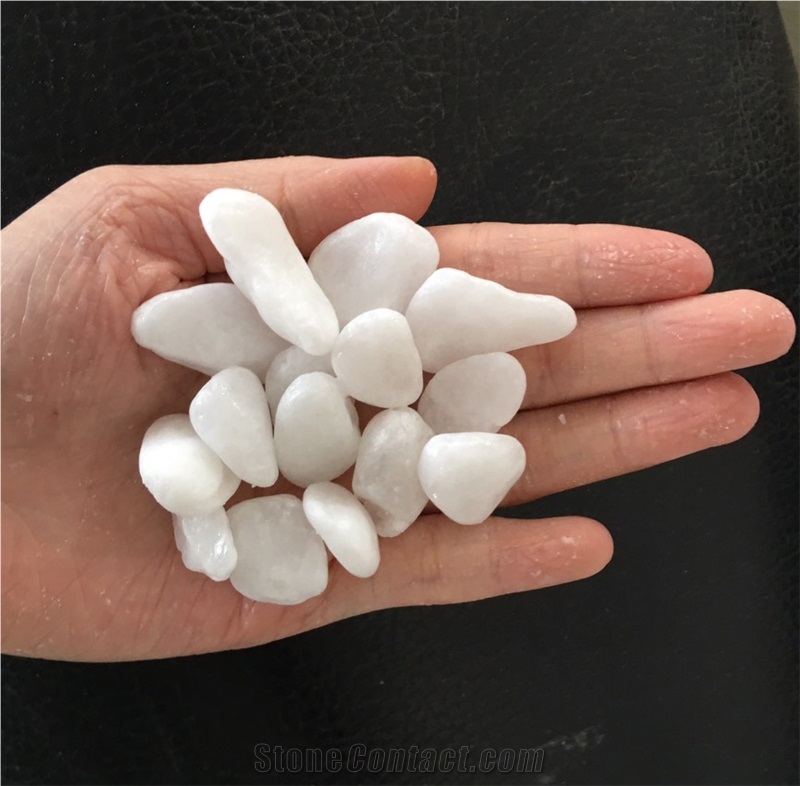 Snow White Pebbles Stone for Home Landscape