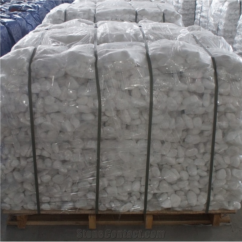 Snow White Pebbles Stone for Home Landscape