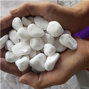 Tumbled Snow White Gravel for Landscape Decoration Tumbled Snow White Gravel for Landscape Decoration
