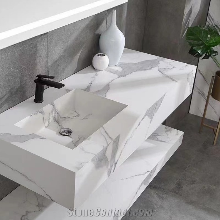 Calacatta White Sintered Stone Sink