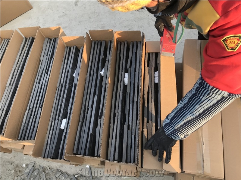 Black China Slate Cultured Stone Led
