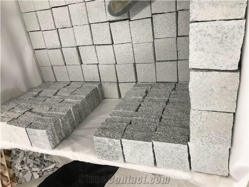 Grey Mesh Cobblestone Cube Stone Pavers
