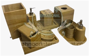 Natural Stone Bathroom Accessories, Bath Canister, Onyx Bath Dispenser and Toothbrush Holders