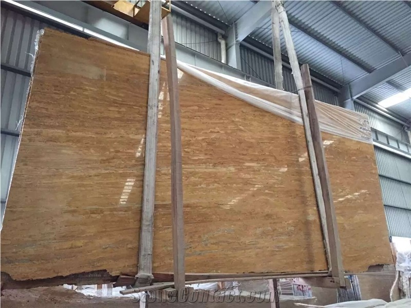 Antique Yellow Travertine Slabs for Project