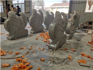 Light Grey Granite Angel Monuments Heart Tombstone