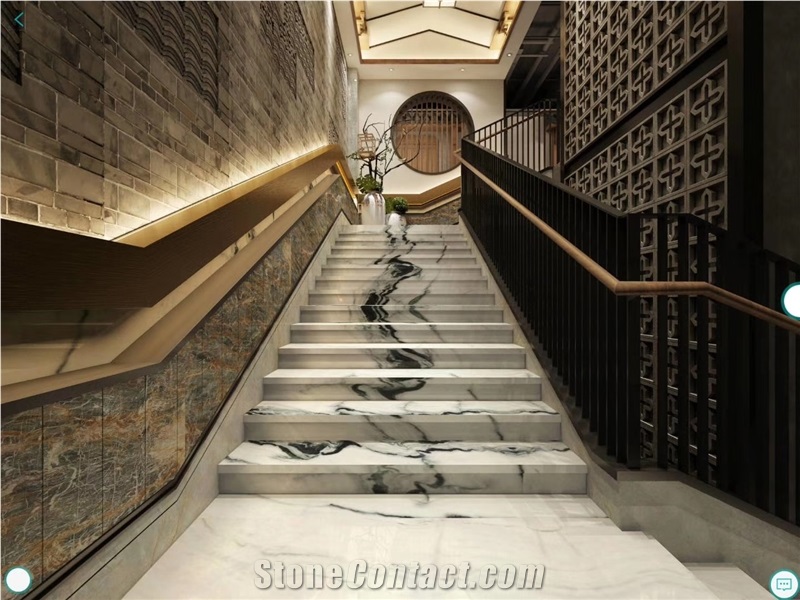 Marble Step Nosing Stair Step Panda White Marble