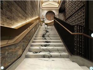 Marble Step Nosing Stair Step Panda White Marble
