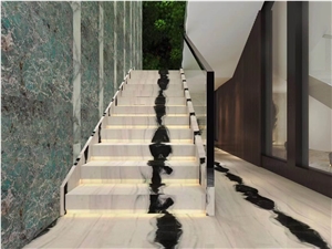 Marble Step Nosing Stair Step Panda White Marble