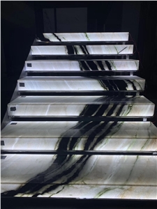 Panda White Marble Stairs Indoor House Decoration