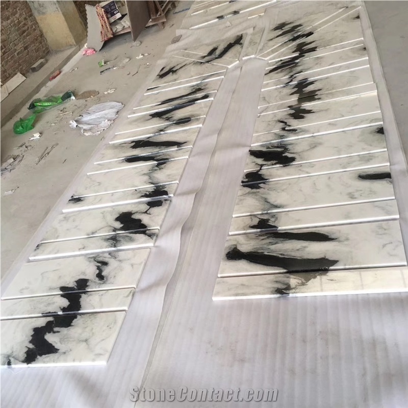 Stairs Polished Panda White Marble Steps Projects