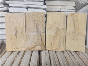 Yellow Crystal Marble Mushroom Face Split Wall Tiles