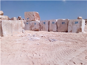 Paradise Pink Travertine Block From Zarei Travertine Quarry