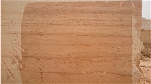 Paradise Pink Travertine Block From Zarei Travertine Quarry