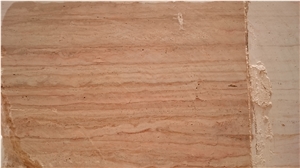 Paradise Pink Travertine Block From Zarei Travertine Quarry