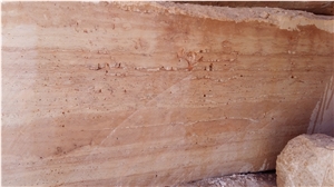 Paradise Pink Travertine Block From Zarei Travertine Quarry
