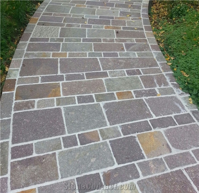 Italian Porphyry Tiles Natural Surface Split Edges