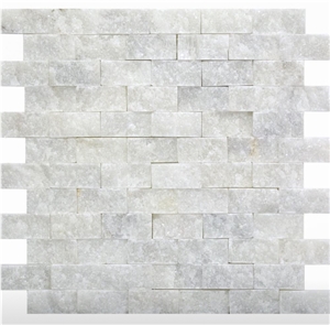 Mugla White Marble Split Face Ledger Panel