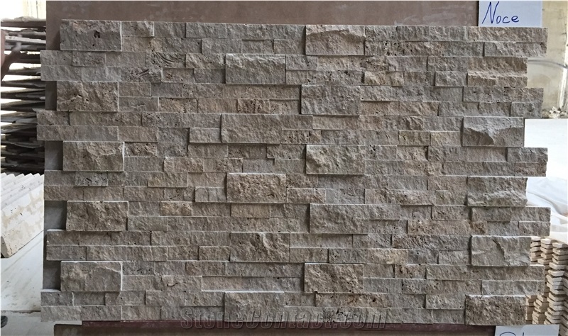 Noce Travertine Ledger Panel 6" 24" Split Face Panel