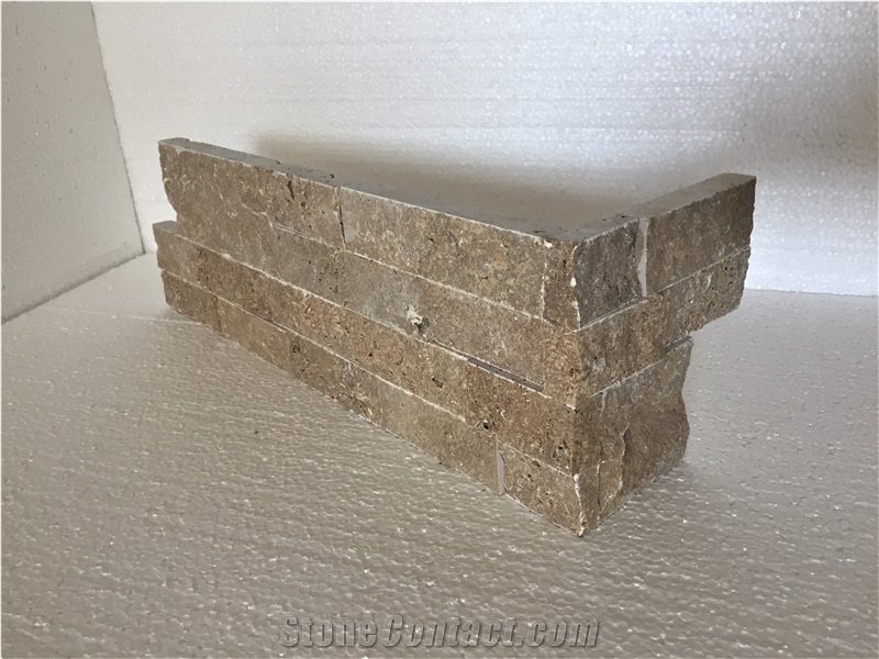 Noce Travertine Ledger Panel 6" 24" Split Face Panel