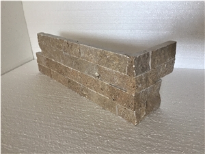 Noce Travertine Ledger Panel 6" 24" Split Face Panel