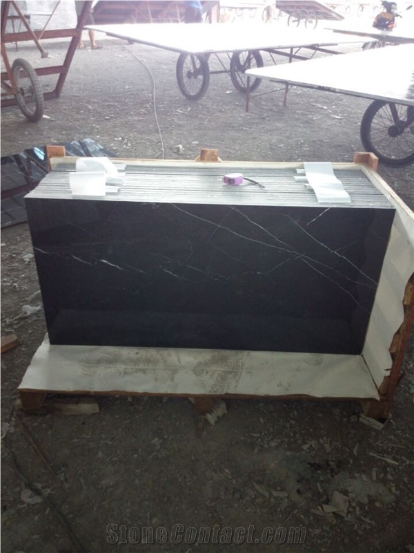 Black Marble Nero Maquina Tiles, Marble Slabs