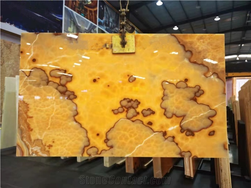 China Agate Onyx Yellow Slabs Wall Covering
