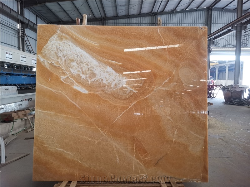 China Luxury Yellow Golden Rosin Jade Onyx Slabs