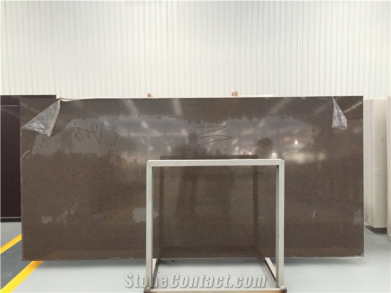 Coffee Brown Quartz Stone Big Slabs