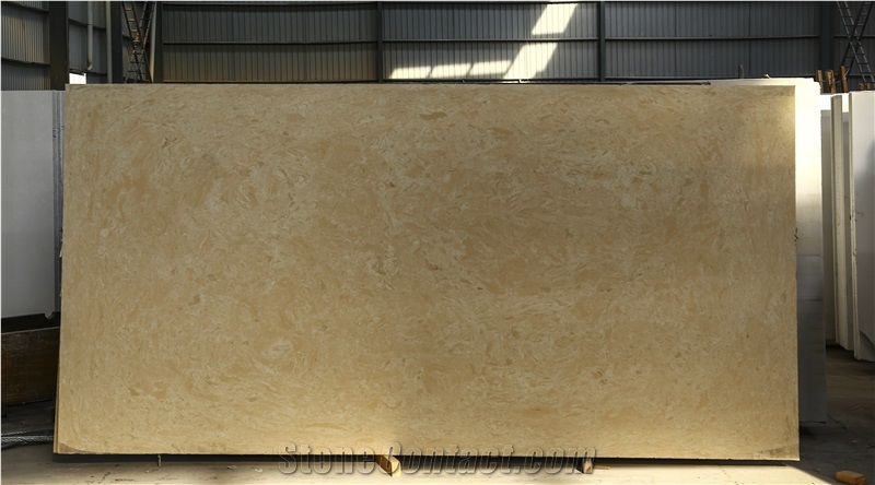 Crystallized Artificial Santo Beige Marble Slabs
