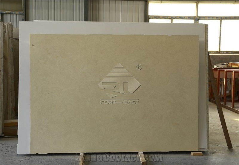Eurasian Beige Artificial Stone Marble Slabs