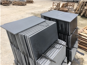 Hainan Black Basalt Honed Tiles, Lava Stone Tiles