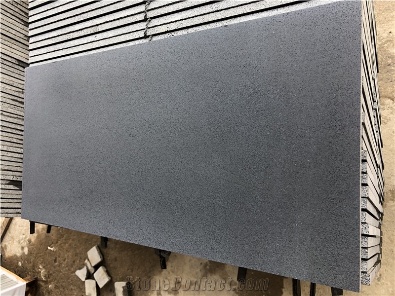 Hainan Black Basalt Honed Tiles, Lava Stone Tiles