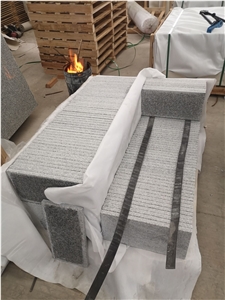 Hubei White Grey Granite Flamed Pavers Stone Tiles