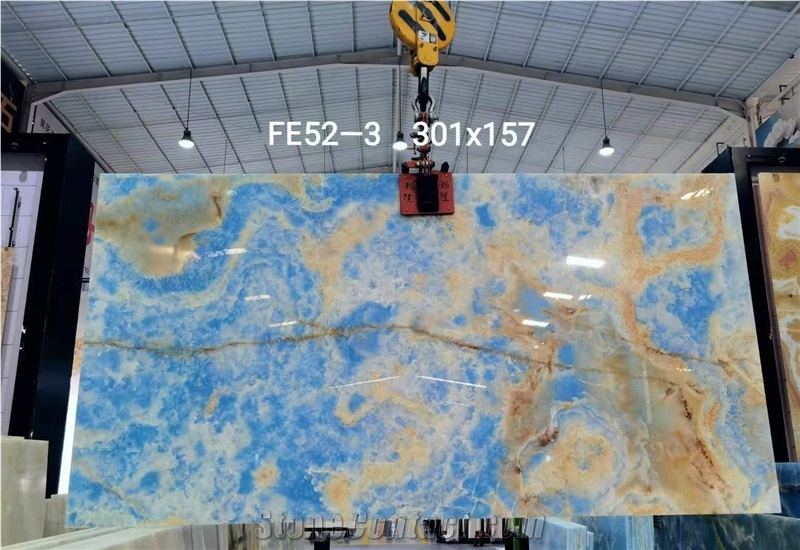 Italy Blue Onice Glaciale Onyx Slabs