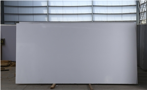 Manmade Crystallized Pure Snow White Marble Slabs