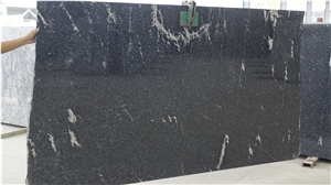 Snow Leopard Black Granite Slabs With White Veins