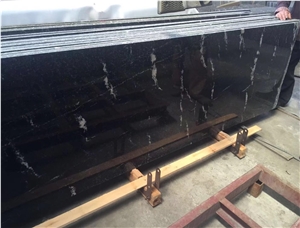 Snow Leopard Black Granite Slabs With White Veins