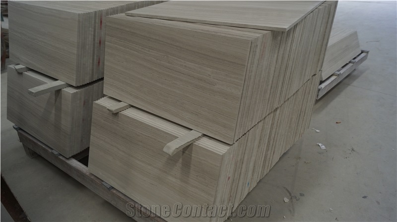 White Wooden Vein Marble Wall Tiles