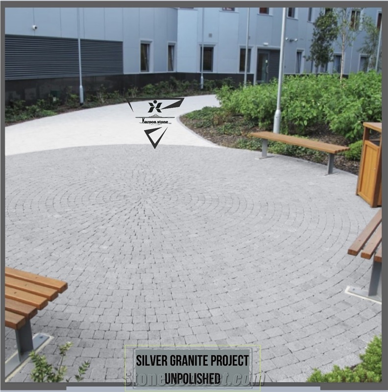 Silver Granite Cubic Stone,Persian Silver Granite Cobblestone