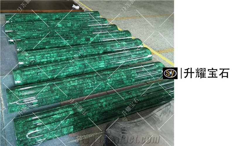 Green Malachite Column Gemstone Peristele