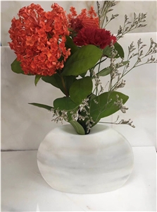 Fish Shape Marble Vases, Calacatta Gold