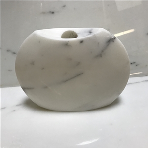 Fish Shape Marble Vases, Calacatta Gold