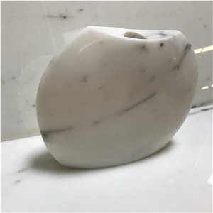 Fish Shape Marble Vases, Calacatta Gold