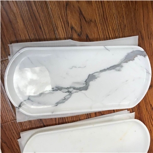 Marble Sushi Plate, Staturio, Calacatta Gold